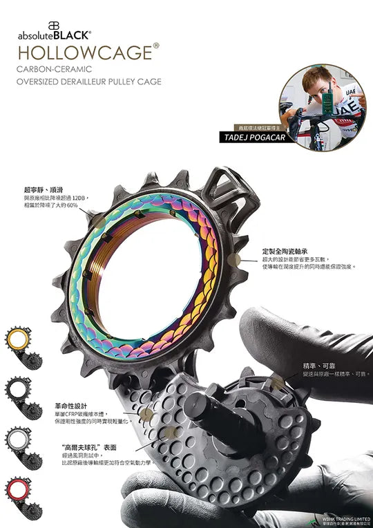 AbsoluteBlack HOLLOWcage® OSPW 超大後導輪組 for Shimano 11s